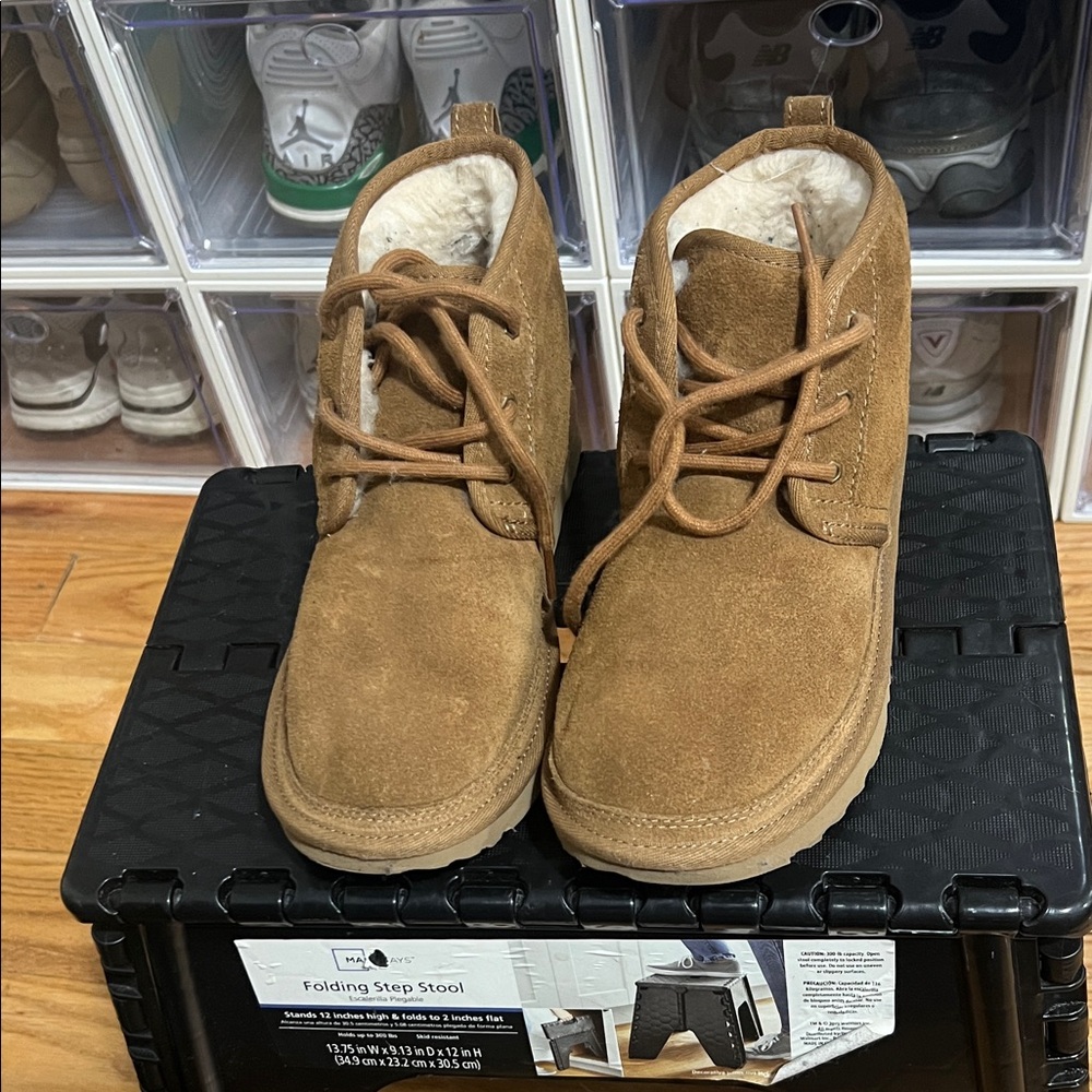 UGG Tan Suede Lace-Up Boots